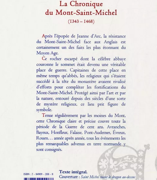 LA CHRONIQUE DU MONT SAINT-MICHEL