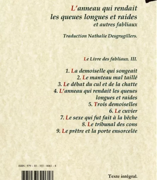 LE LIVRE DES FABLIAUX