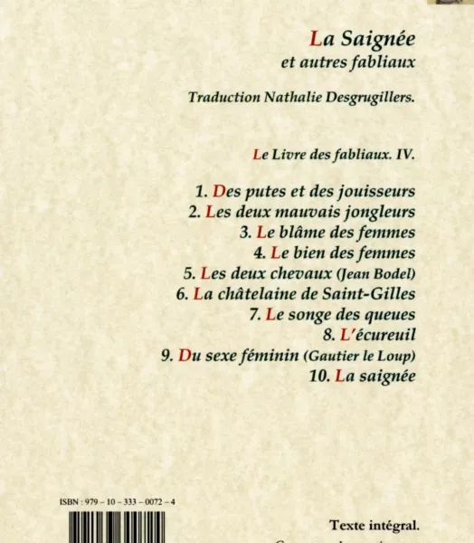 LE LIVRE DES FABLIAUX