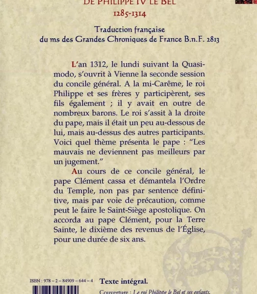 LA GRANDE CHRONIQUE DE PHILIPPE LE BEL