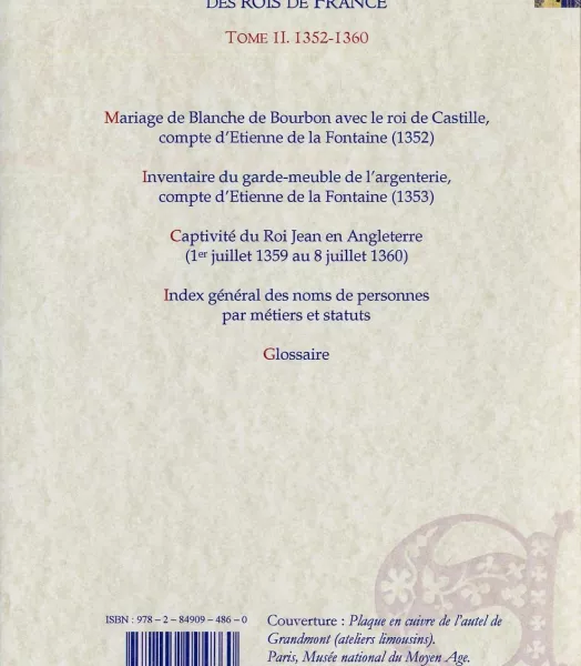 COMPTES DE L'ARGENTERIE DES ROIS DE FRANCE