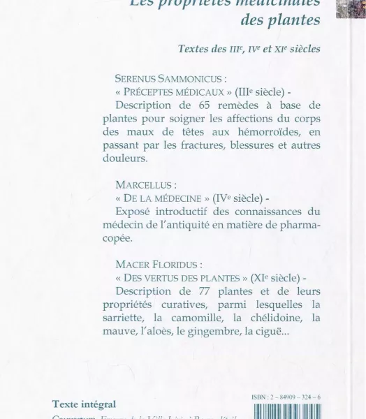 PROPRIÉTÉS MÉDICINALES DES PLANTES