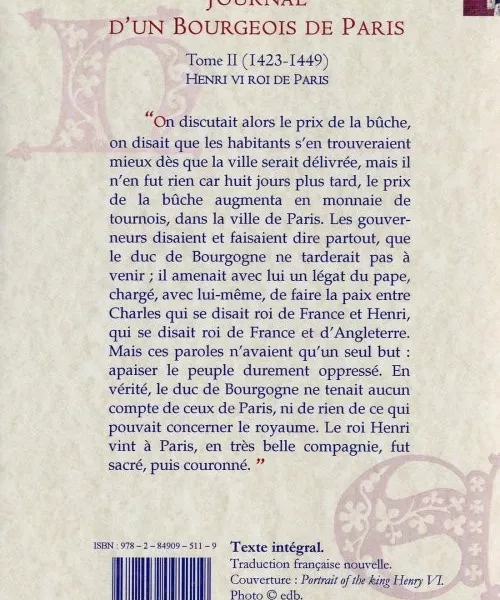 JOURNAL D'UN BOURGEOIS DE PARIS